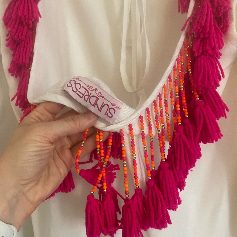Sundress Short Beaded Beach Dress - Picture 4 of 5